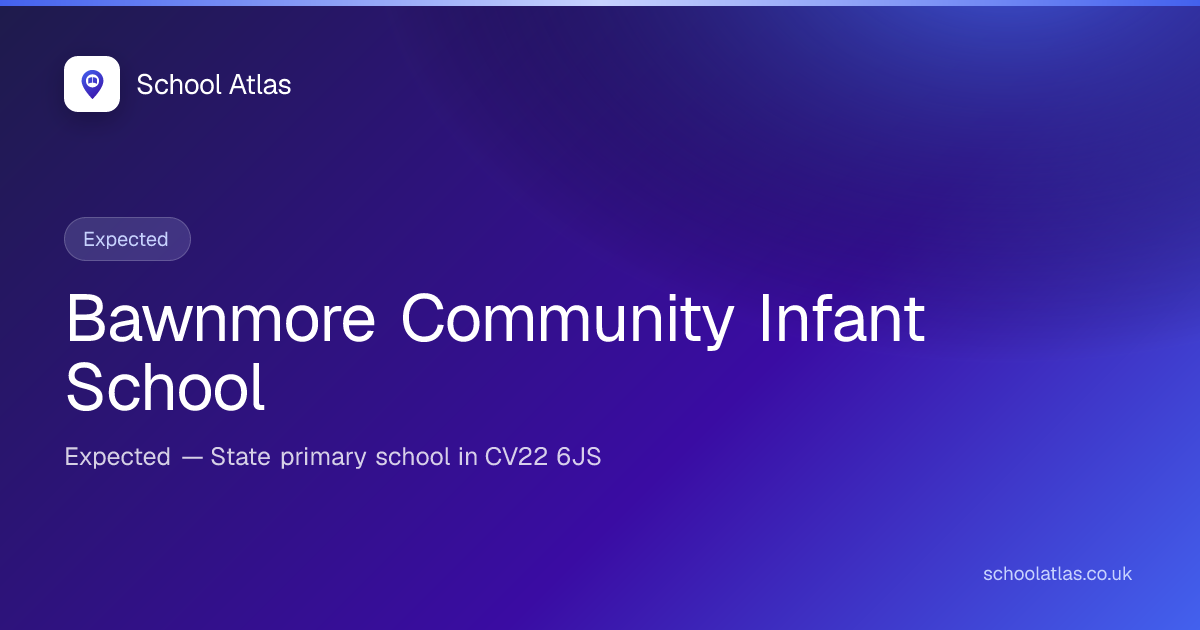 Bawnmore Community Infant School: Ofsted, Results & Catchment 2026 ...