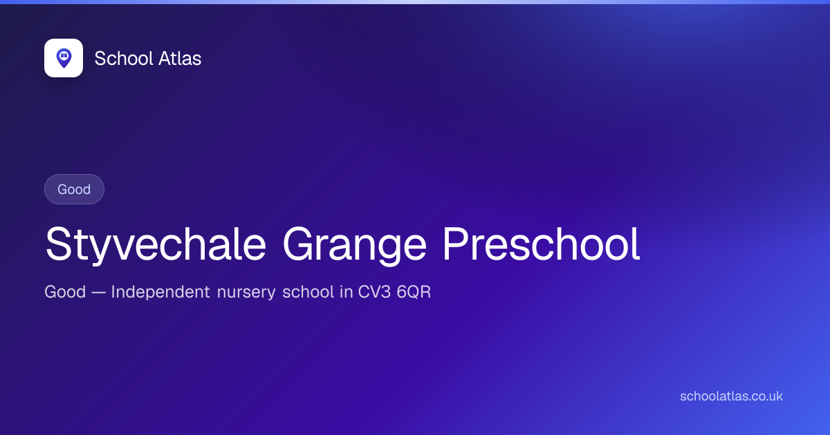 Styvechale Grange Preschool: Ofsted, Results & Catchment 2026 | Coventry