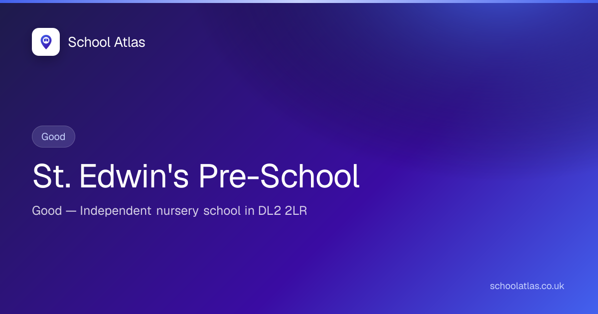 St. Edwin's Pre-School — Good | Darlington