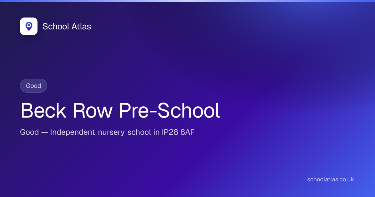 Beck Row Pre-School: Ofsted & Fees 2026