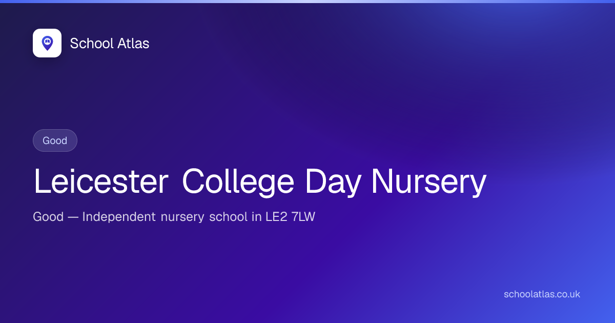 Leicester College Day Nursery: Ofsted, Results & Catchment 2026 | Leicester