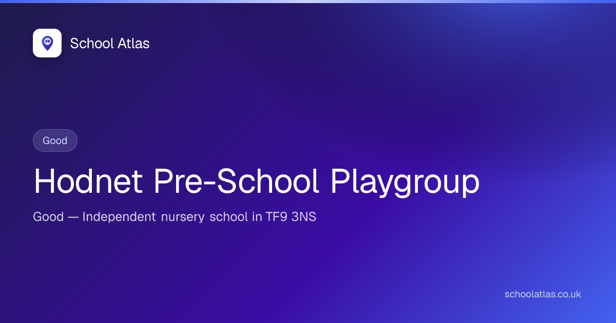 Hodnet Pre-School Playgroup — Good | Shropshire