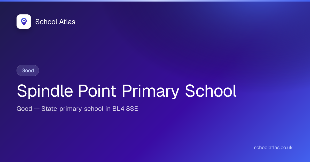 Spindle Point Primary School — Good | Bolton