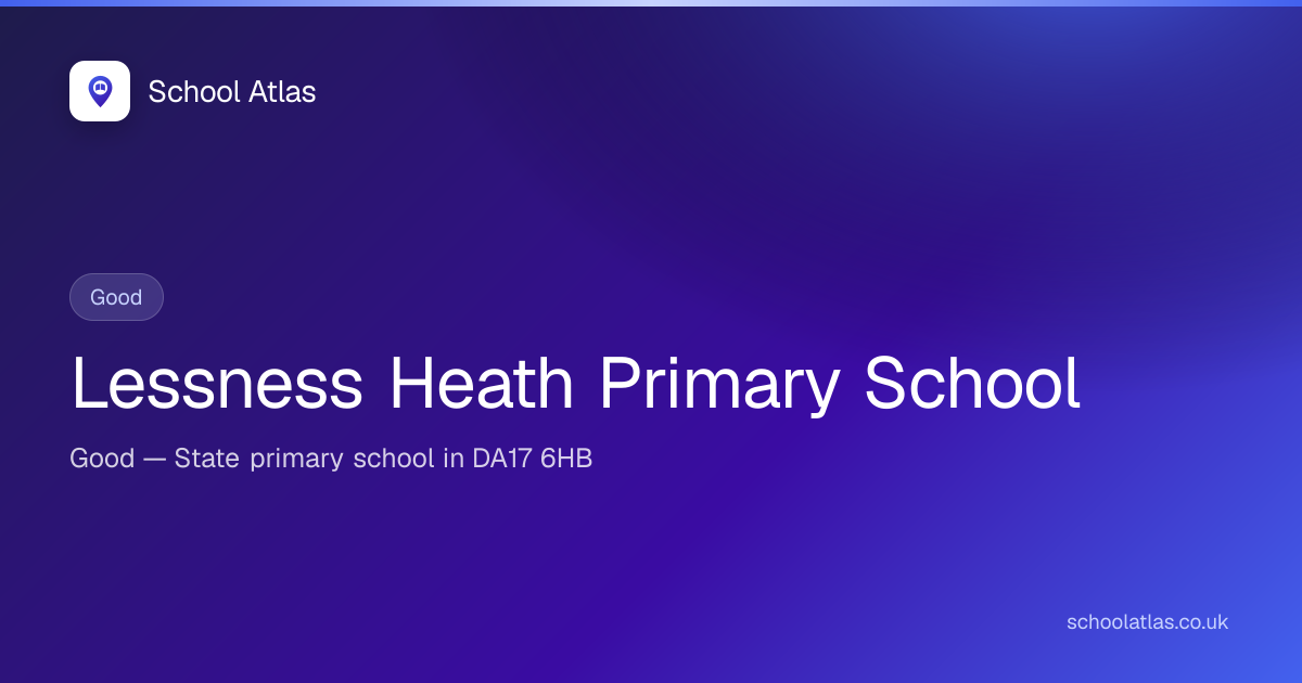 Lessness Heath Primary School: Ofsted, Results & Catchment 2026 | Bexley