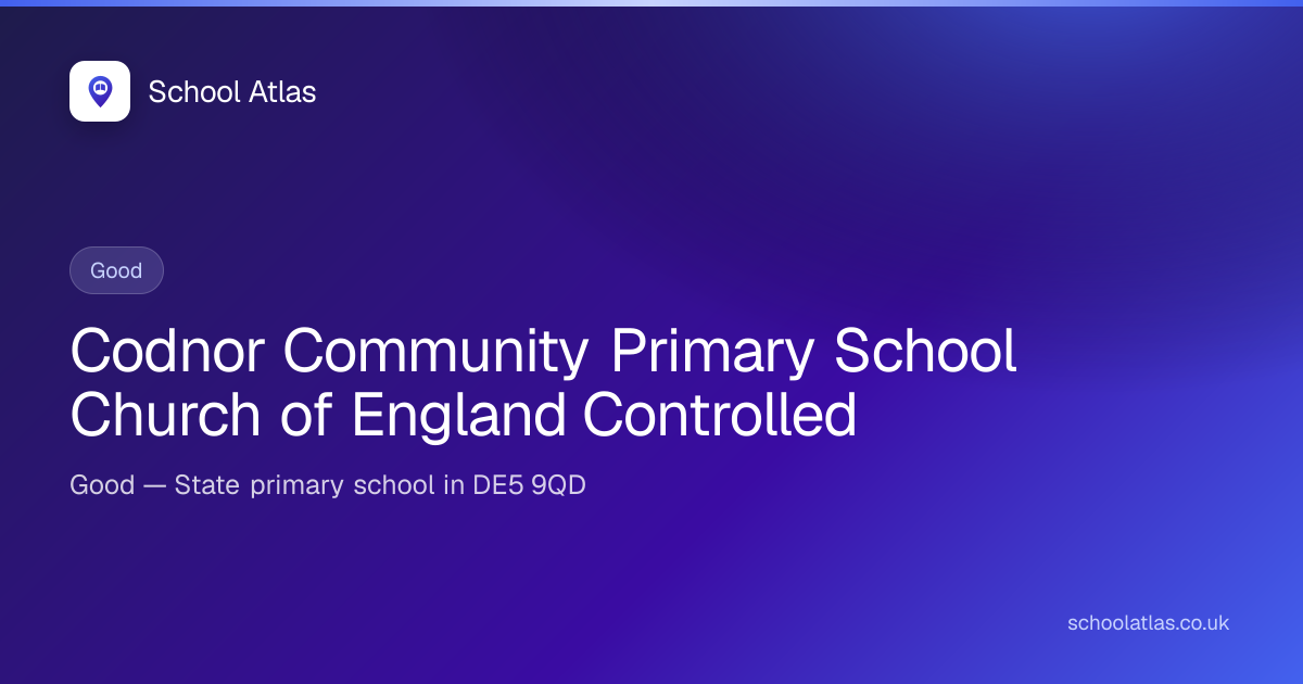 Codnor Community Primary School Church of England Controlled — Good ...