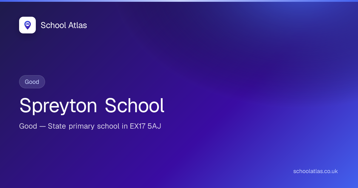 Spreyton School — Good | Devon