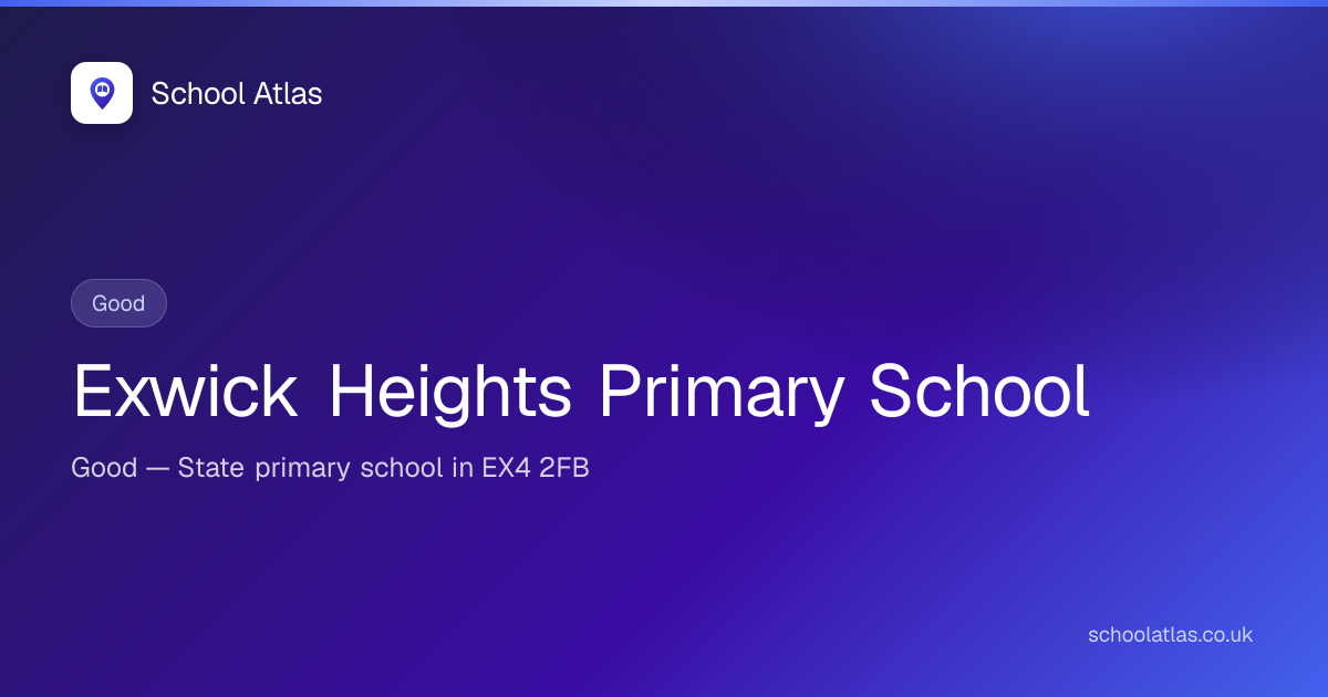 Exwick Heights Primary School — Good | Devon