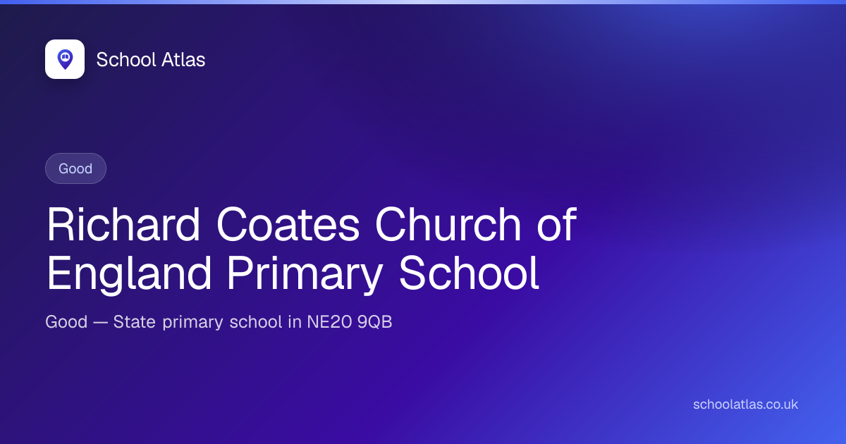 Richard Coates Church of England Primary School — Good | Northumberland