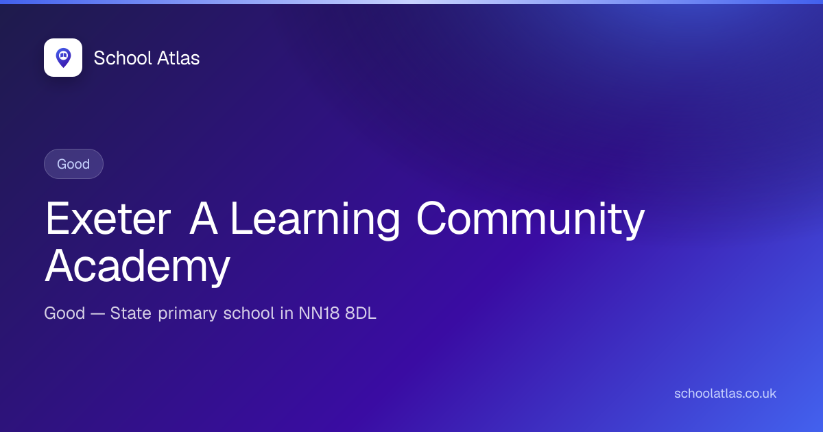 Exeter A Learning Community Academy — Good | North Northamptonshire