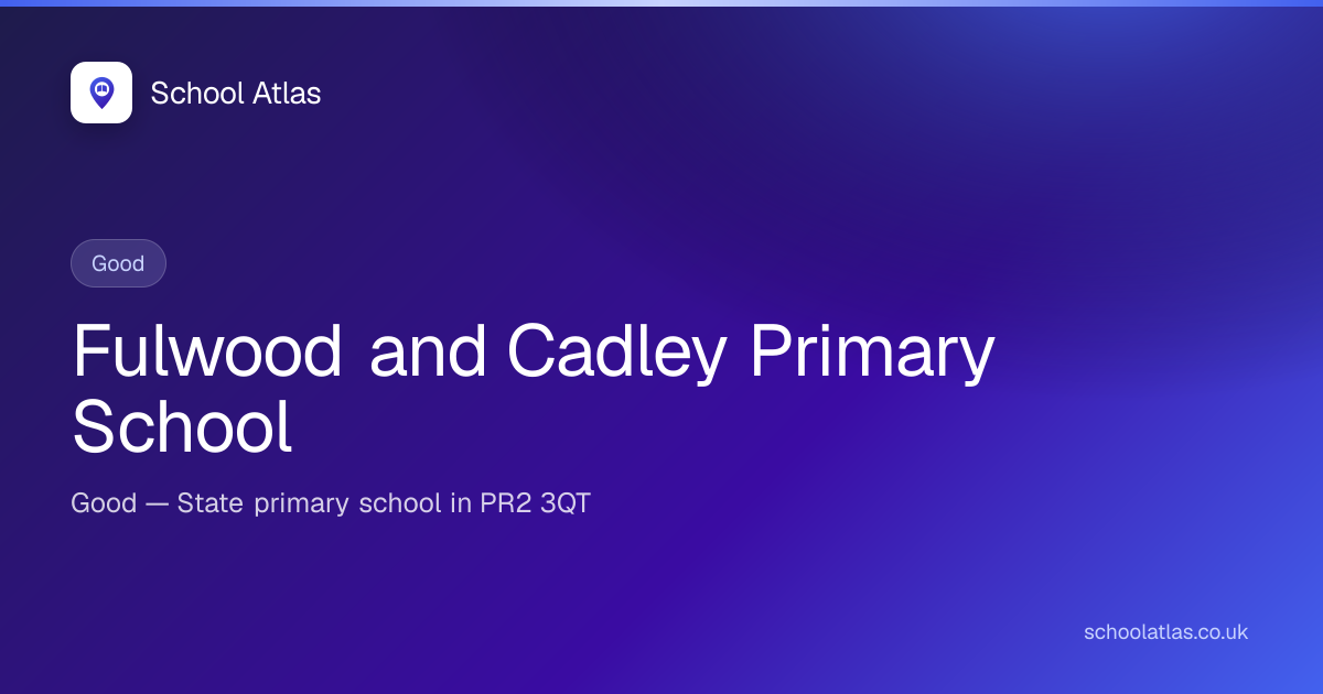 Fulwood and Cadley Primary School — Good | Lancashire