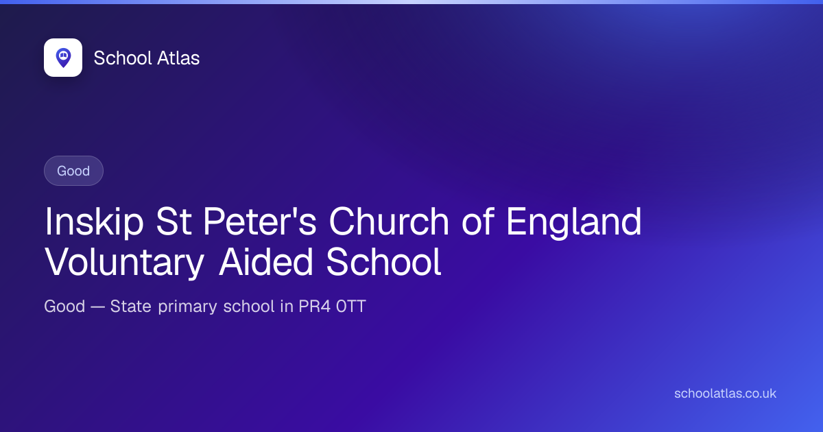 Inskip St Peter's Church of England Voluntary Aided School — Good ...