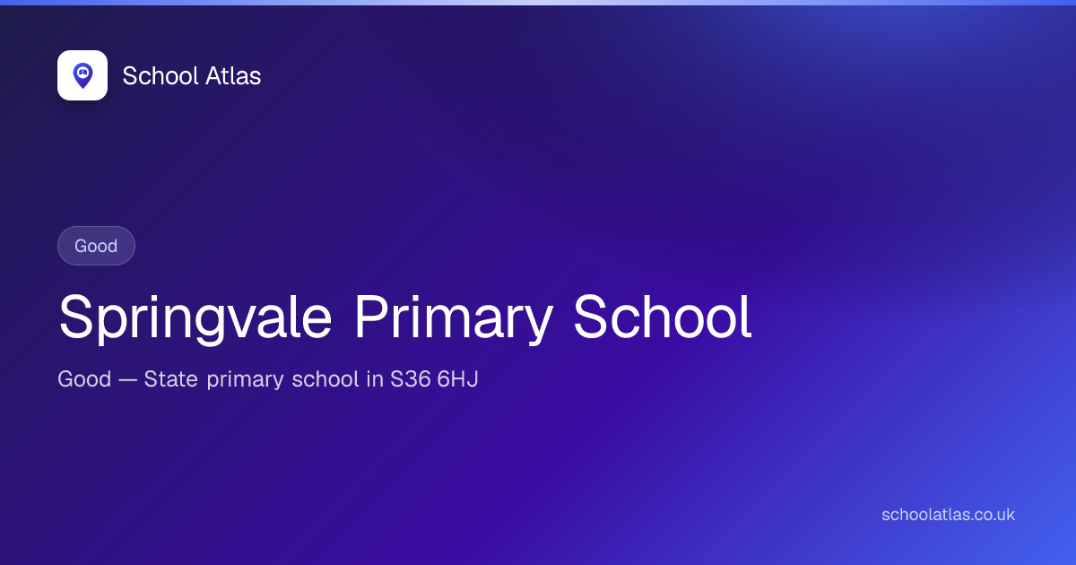 Springvale Primary School — Good | Barnsley