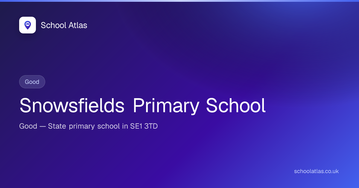 Snowsfields Primary School — Good | Southwark
