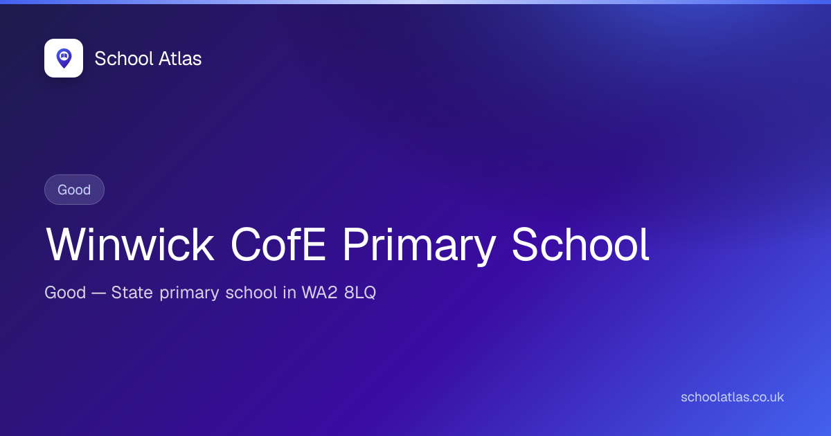 Winwick CofE Primary School: Ofsted, Results & Catchment 2026 | Warrington