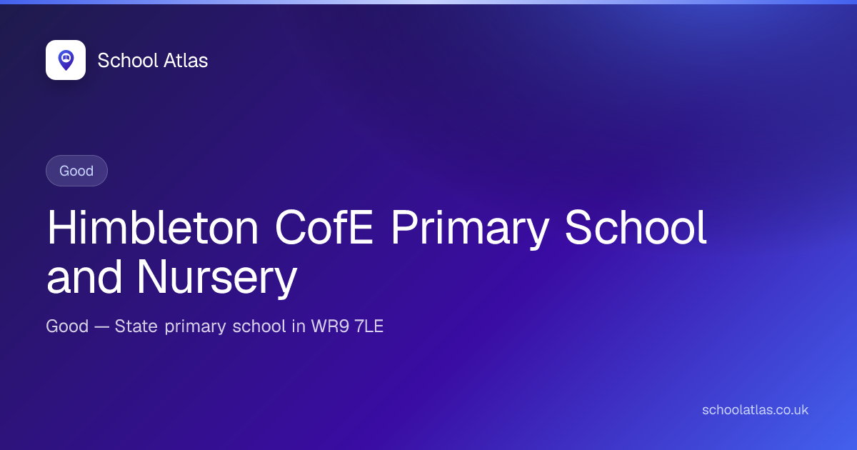Himbleton CofE Primary School and Nursery — Good | Worcestershire