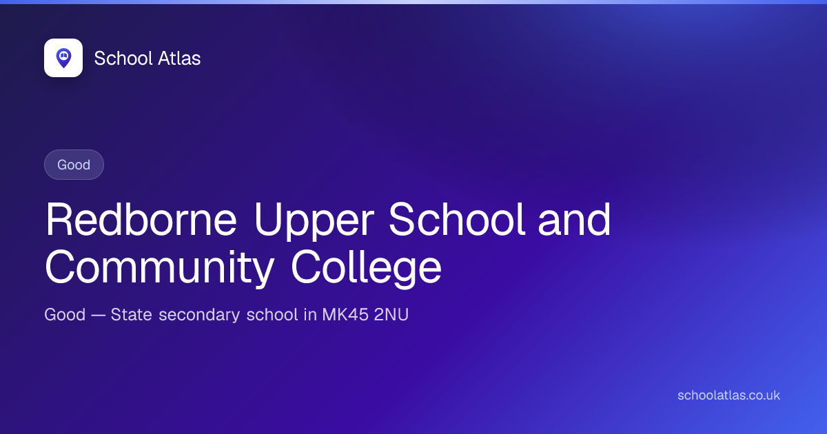 Redborne Upper School and Community College — Good | Central Bedfordshire