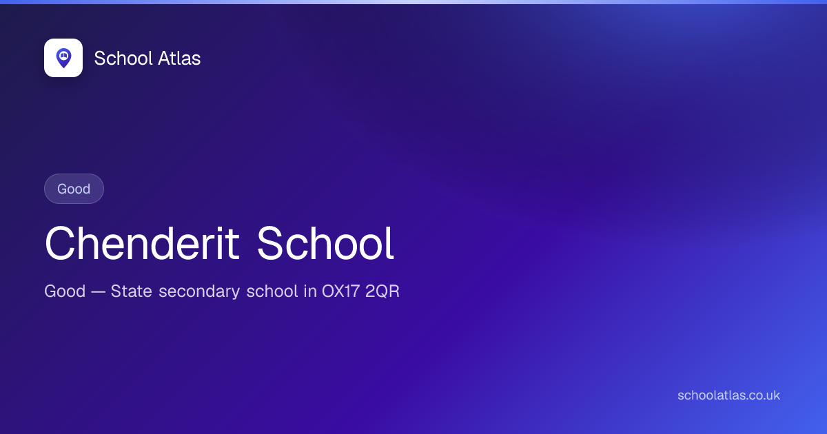 Chenderit School: Ofsted, Results & Catchment 2026 | West Northamptonshire
