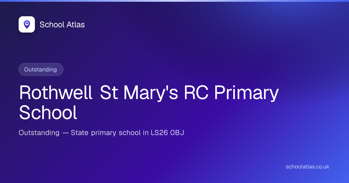 Rothwell St Mary's RC Primary School: Ofsted, Results & Catchment 2026 ...