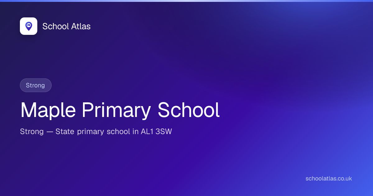 Maple Primary School — Strong | Hertfordshire