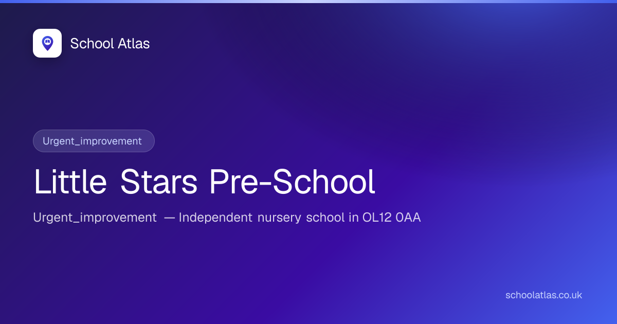 Little Stars Pre-School: Ofsted, Results & Catchment 2026 | Rochdale